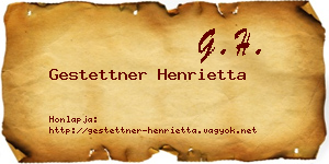 Gestettner Henrietta névjegykártya