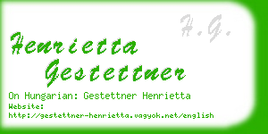 henrietta gestettner business card